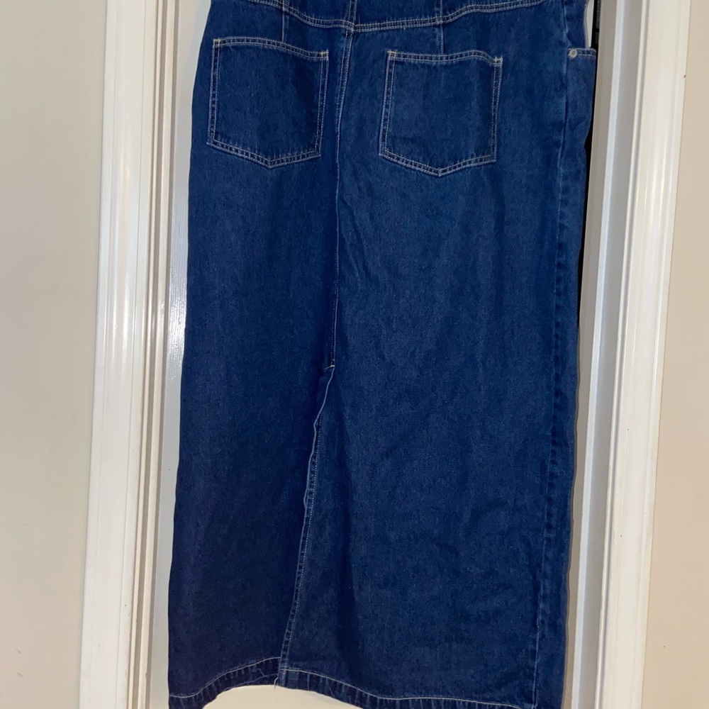 Ashley Stewart Blue Denim Maxi Skirt - Picture 2 of 4